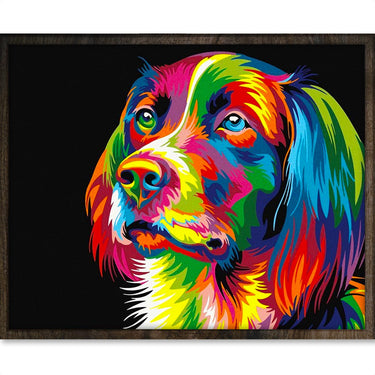 Gekleurde Hond - Diamond Painting - 40x50cm - Vierkant